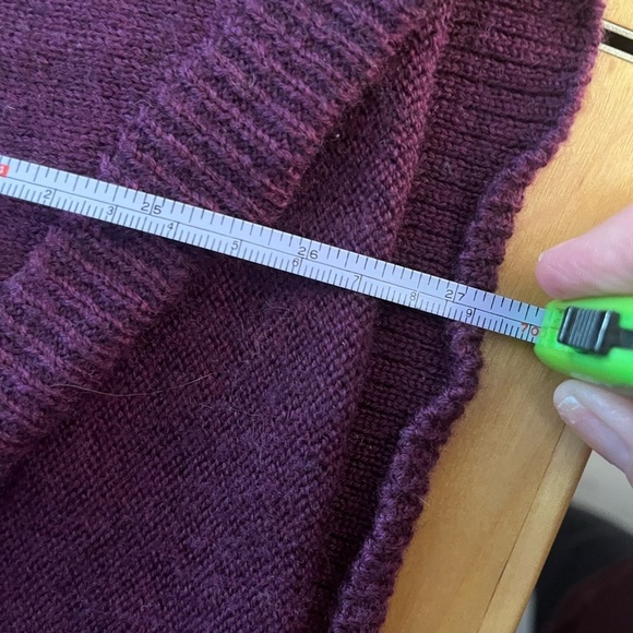 Eileen Fisher Sweater Tunic Turtleneck Merino Wool Oversized Purple Longline - Picture 9 of 10